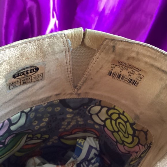 Tan Creamy Leather Fossil High Boots - Picture 12 of 14